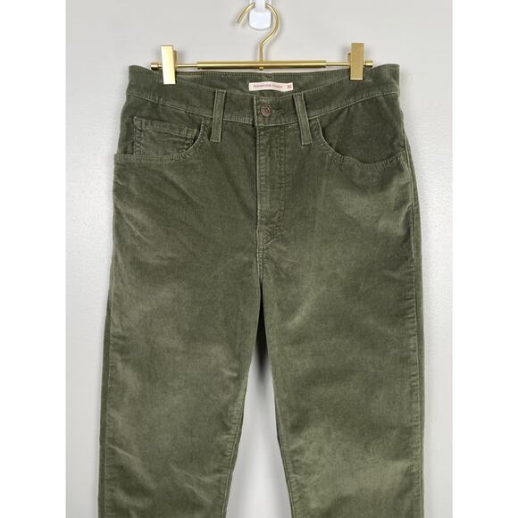 Levi’s 724 High Rise Straight Corduroy Pants Ivy Green Women’s 30 Casual Holiday - Picture 8 of 16
